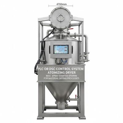 Sprühtrockner mit SPS- oder DSC-Steuerung, maximaler Sprühdurchmesser 4700 mm, ausgelegt für Materialtrocknungsprozesse